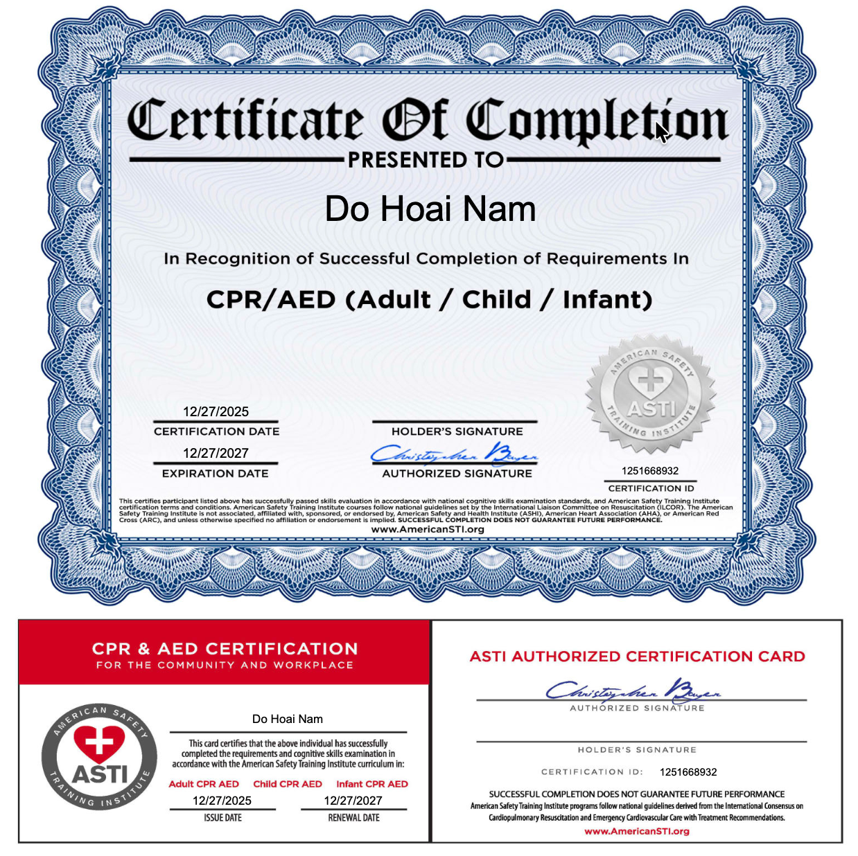 CPR/AED (Adult/Child/Infant)